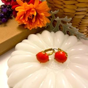 Coral Orange Statement Earrings
